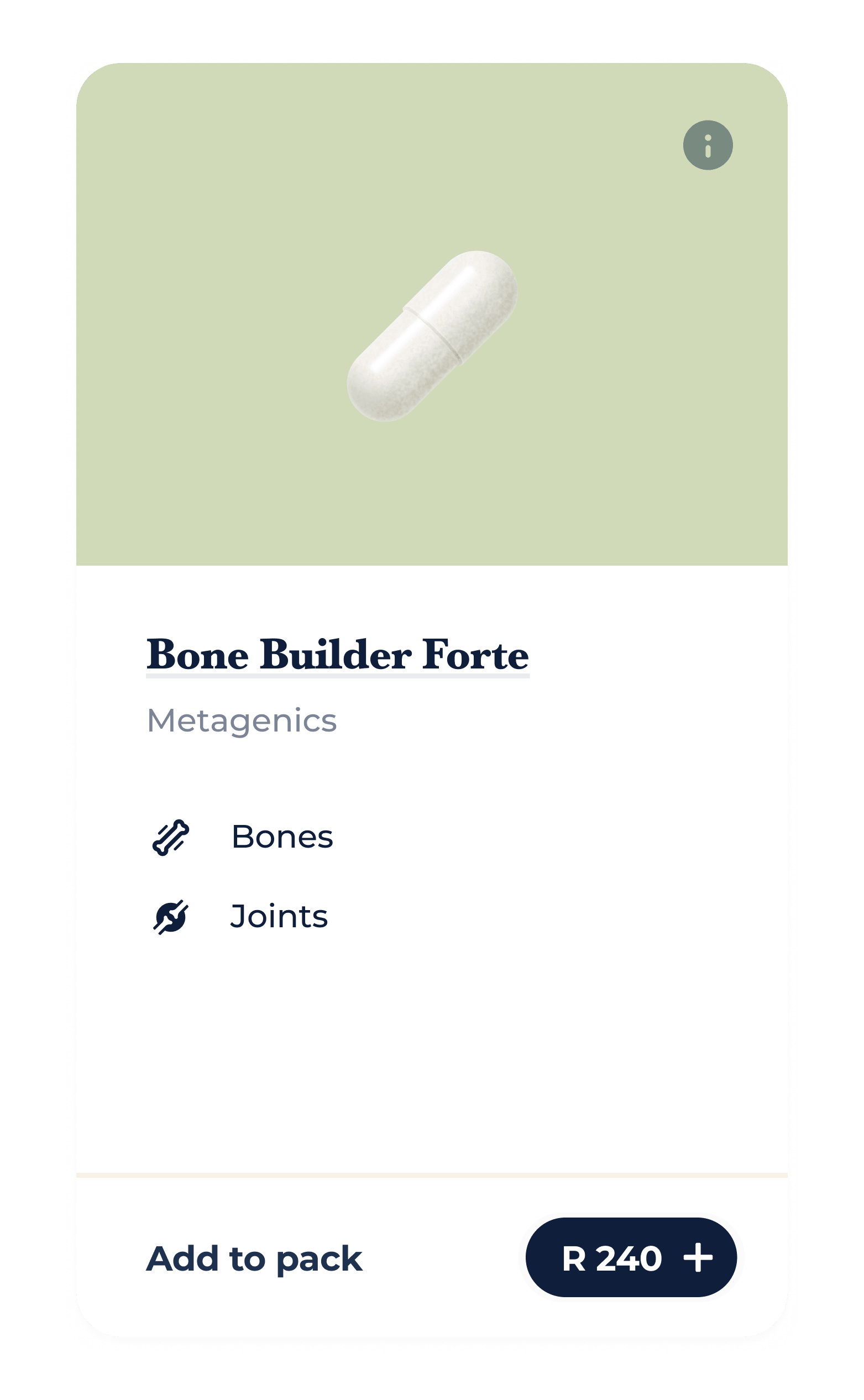 Capsule supplement card