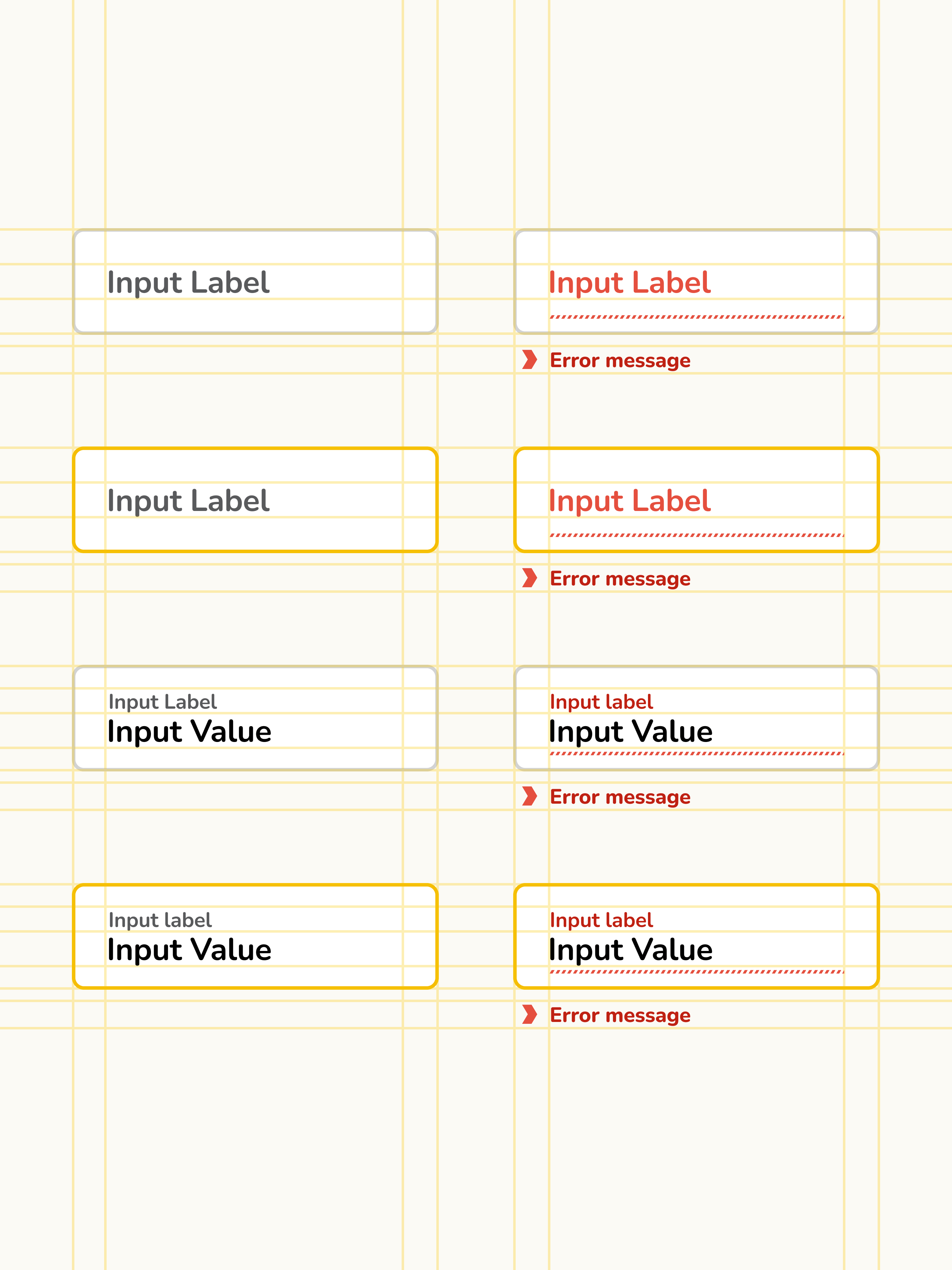 Documentation of input fields